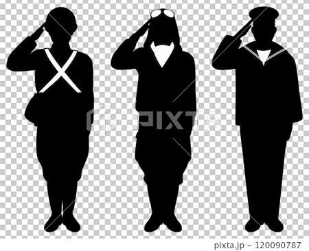 敬礼する日本軍兵士 120090787