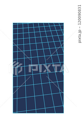 Geometric 3d mesh tunnel, y2k geometry net pattern element symbol, vaporwave abstract 3d wireframe shape illustration, 90s retro geometric mesh form object, futuristic trendy grid structure icon. 120090831