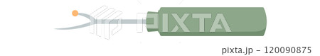 Sewing seam ripper icon, doodle dressmaking decoration illustration, cartoon sewing craft tool design, flat tailor supplies element, vector fashion accessories object, 120090875