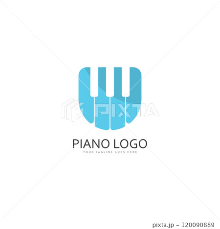 Piano keyboard logo design vector template Piano keyboard logo design vector template 120090889