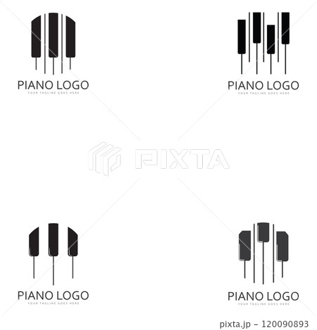 Piano keyboard logo design vector template Piano keyboard logo design vector template 120090893