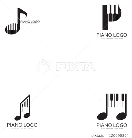 Piano keyboard logo design vector template Piano keyboard logo design vector template 120090894