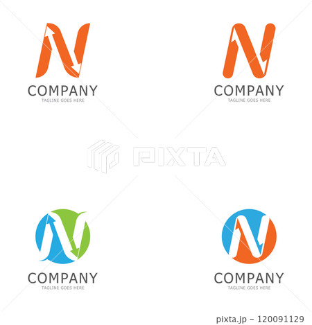 N letter arrow template vector illustration design 120091129
