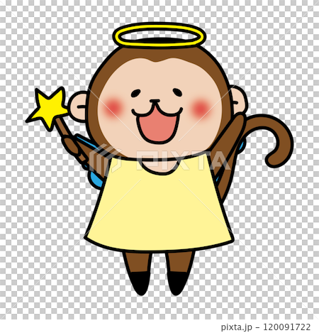 A monkey dressed as an angel 120091722