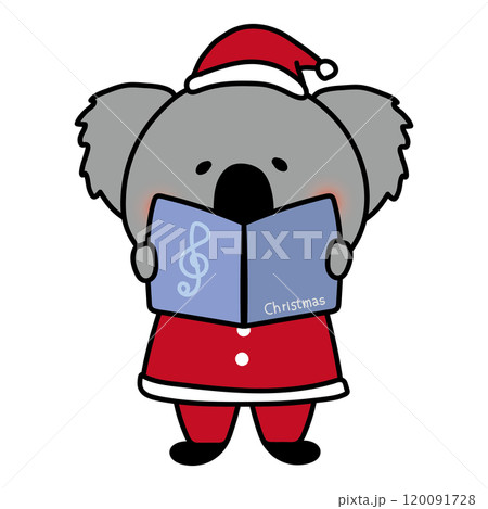 クリスマスに歌をうたっているコアラ 120091728