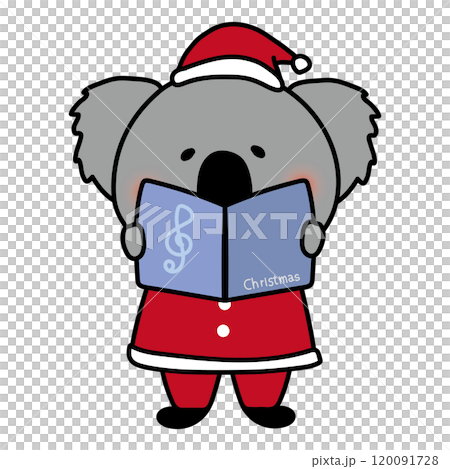 クリスマスに歌をうたっているコアラ 120091728
