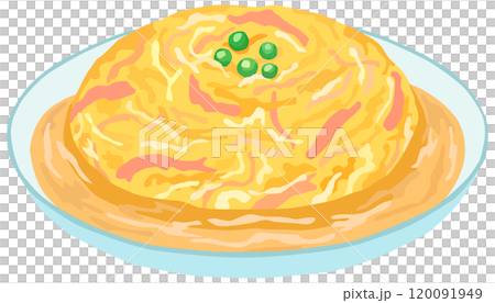 天津飯のイラスト 中華料理 ベクター素材 120091949