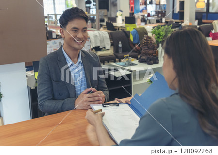 Job HR applicants having an interview with Human resource manager jobs interviewing with confident candidate at business firm office give cv resume. Job Interview with headhunter agent and applicant Job HR applicants having an interview with Human resource manager jobs interviewing with confident candidate at business firm office give cv resume. Job Interview with headhunter agent and applicant 120092268