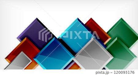 Square shape color abstract geometry. Vector Illustration For Wallpaper, Banner, Background, Card, Book Illustration, landing page 120093176