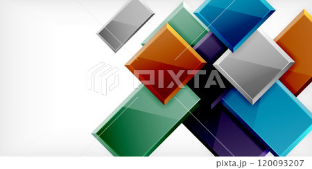 Square shape color abstract geometry. Vector Illustration For Wallpaper, Banner, Background, Card, Book Illustration, landing page 120093207