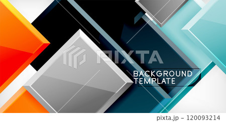 Square shape color abstract geometry. Vector Illustration For Wallpaper, Banner, Background, Card, Book Illustration, landing page 120093214