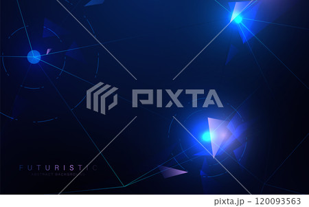 Futuristic Abstract Background with Geometric Shapes and Blue Light Effects Futuristic Abstract Background with Geometric Shapes and Blue Light Effects 120093563