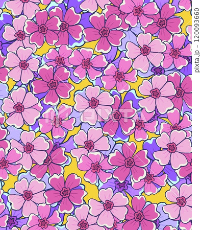 ピンクと白の万華鏡、美しい幾何学模様 120093660