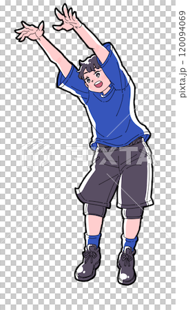 一個男孩玩積木的插圖 120094069