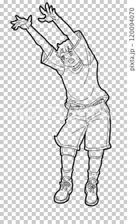 一個男孩玩積木的插圖 120094070
