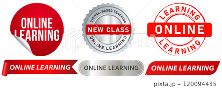 Online leaning study distance teaching lecture school university class website academy virtual meeting stamp colorful badge emblem sticker label seal design icon set collection Online leaning study distance teaching lecture school university class website academy virtual meeting stamp colorful badge emblem sticker label seal design icon set collection 120094435