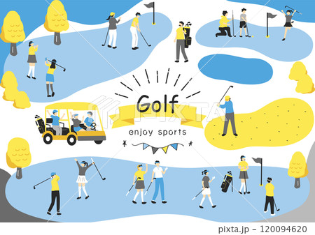 ゴルフを楽しむ人達 ゴルフを楽しむ人達 120094620