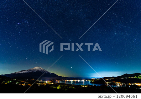 山梨 山中湖パノラマ台の星景 山梨 山中湖パノラマ台の星景 120094661