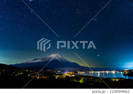 山梨　山中湖パノラマ台の星景 120094662