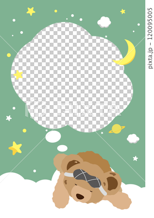 泰迪熊睡在夜空背景雲上的相框 2 泰迪熊睡在夜空背景雲上的相框 2 120095005