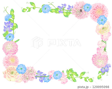 心伝えるピンクの花フレーム 120095098