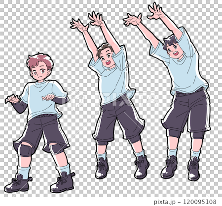 ブロックをする男の子のイラストセット ブロックをする男の子のイラストセット 120095108