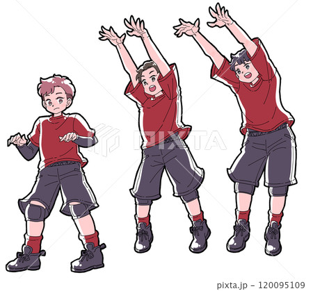 ブロックをする男の子のイラストセット 120095109