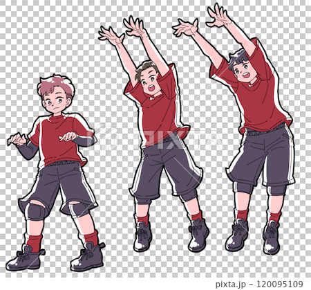 ブロックをする男の子のイラストセット 120095109