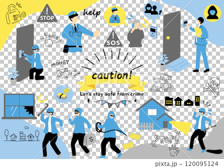 Crime prevention illustration collection 120095124