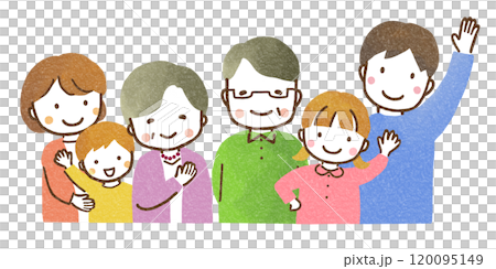 Three generation family (upper body) 120095149