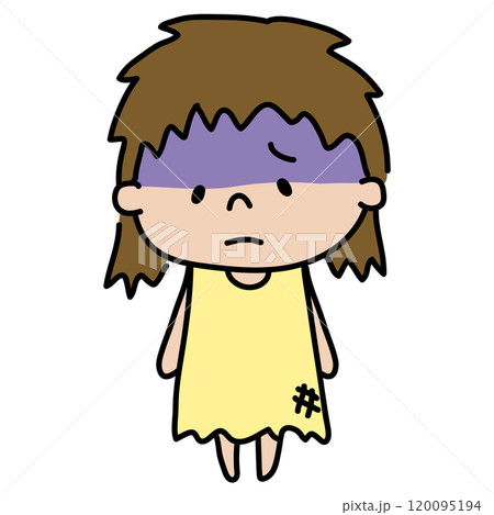 貧しくてお腹を減らしている子供3 120095194