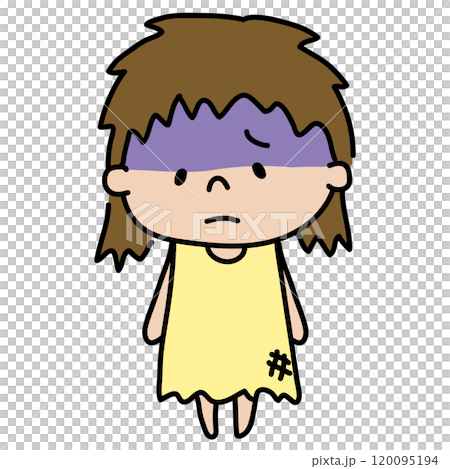 貧しくてお腹を減らしている子供3 120095194