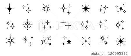 Twinkle star vector glitter bright magic light icon. Star twinkle glitter spark outline shine icon set. Hand drawn sketch doodle style. Magic light pictogram vector Twinkle star vector glitter bright magic light icon. Star twinkle glitter spark outline shine icon set. Hand drawn sketch doodle style. Magic light pictogram vector 120095553
