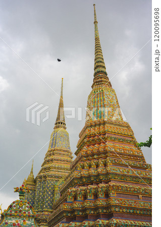 asia travel concept with old pagoda in thailand temple asia travel concept with old pagoda in thailand temple 120095698