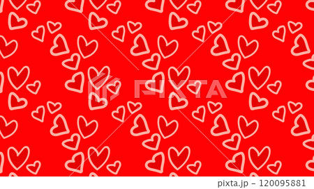 赤いハートパターンの背景イラスト 赤いハートパターンの背景イラスト 120095881