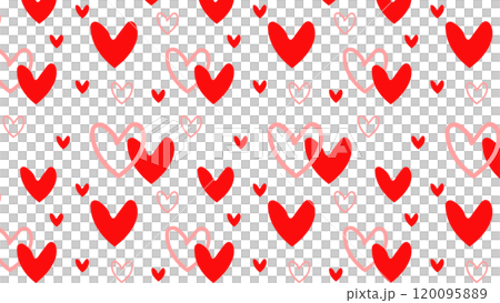 赤いハートのシームレスパターン 120095889
