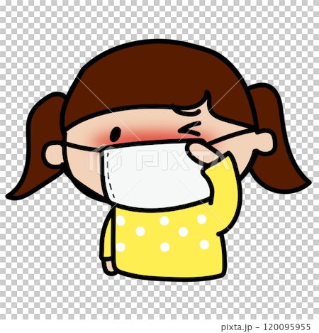 女孩因花粉症眼睛發癢 120095955