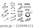 手描きのシンプルな黒い矢印のセット 120096121