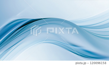 Graceful blue waves intertwine, creating a tranquil atmosphere filled with soft movement and light. 120096158