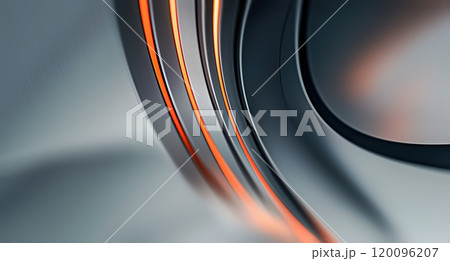 Vibrant curves create a mesmerizing pattern, flowing gracefully in a serene atmosphere. 120096207