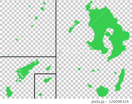 少しゆるい鹿児島県地図 フチなし 120096324