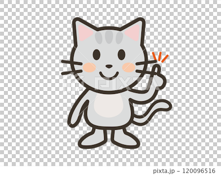 一隻可愛的貓解釋觀點的插圖 120096516