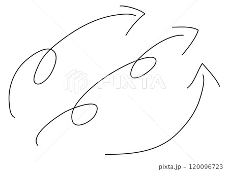 黒の手描きぐるぐる矢印セット 120096723