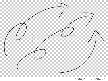 黒の手描きぐるぐる矢印セット 120096723