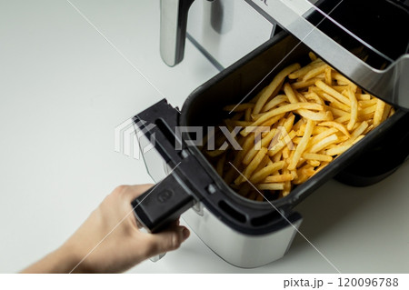 Close-up of French fries made in the air fryer Close-up of French fries made in the air fryer 120096788