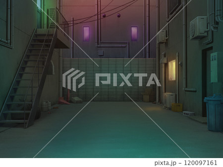 行き止まり（夜02）背景イラスト 120097161