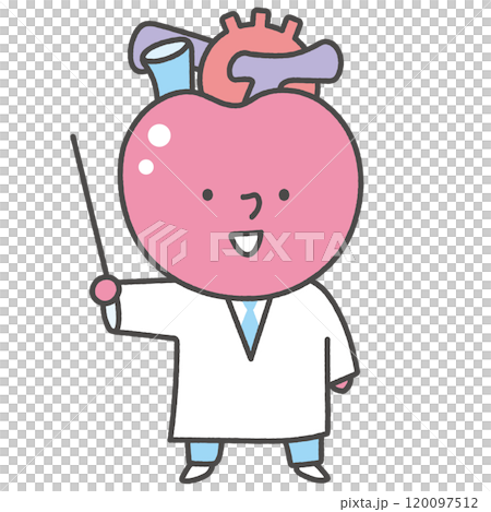 Doctor explaining heart character illustration Doctor explaining heart character illustration 120097512