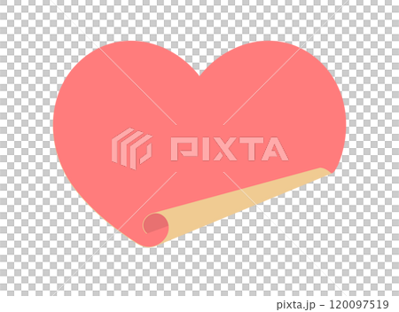 端がめくれているハートのイラスト 120097519