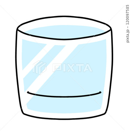 ゆるめシンプルなロックグラス　ベタ塗り 120097585