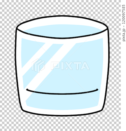 ゆるめシンプルなロックグラス　ベタ塗り 120097585